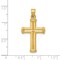 14K Yellow Gold Cross Pendant Charm Religious Jewelry 35 X 19mm
